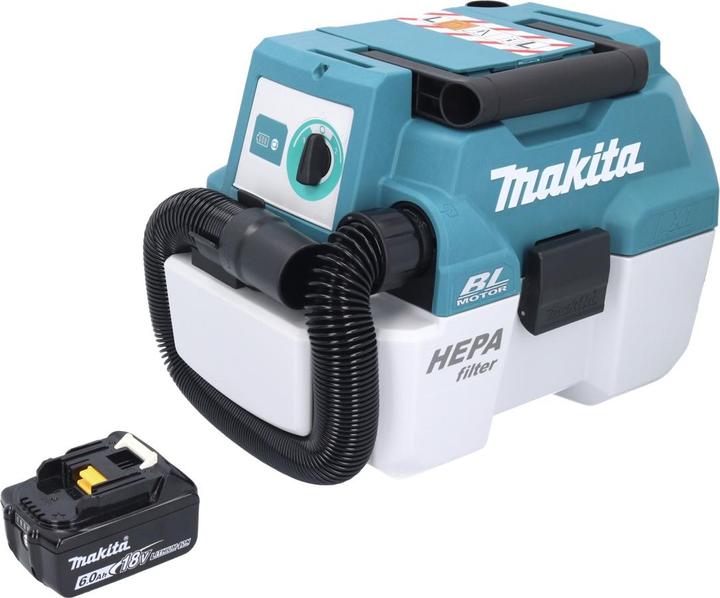 Image du produit Makita DVC 750 LG1 7,5l Aspirateur Souffleur sans fil LXT 67mbar 7,5l 18V Brushless + 1x Batterie (Aspirateur eau et poussière)
