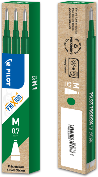 Produktbild Pilot FriXion Refill Set à 3 (Ersatzmine, Grün, 0.35 mm)