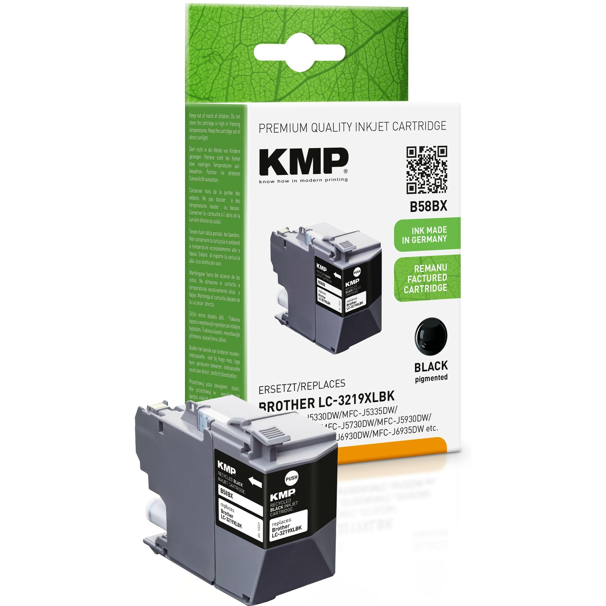 KMP, Druckerpatrone, B58BX Tintenpatrone komp. mit Brother LC-3219XLBK (BK)