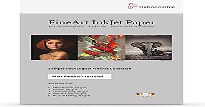 Image du produit Hahnemühle Digital FineArt A 4 Testpack mat, texturé (350 g/m², A4, 10 pcs)