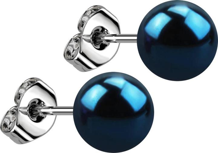 Image du produit Star Piercing Boucles d'oreilles avec boule bleu foncé (sans laiton, Acier chirurgical 316L)