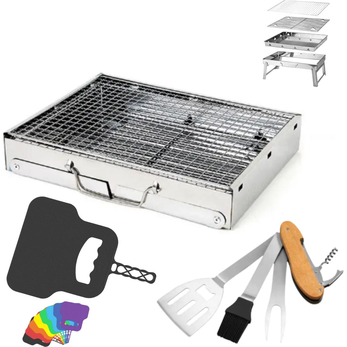 Tool Brothers, Holzkohlegrill, Outdoor Grill Set (22 cm)