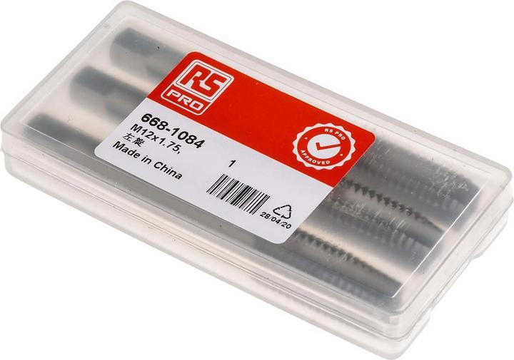 Actual product image RS PRO HSS LH thread straight flute tap,M12,ISO