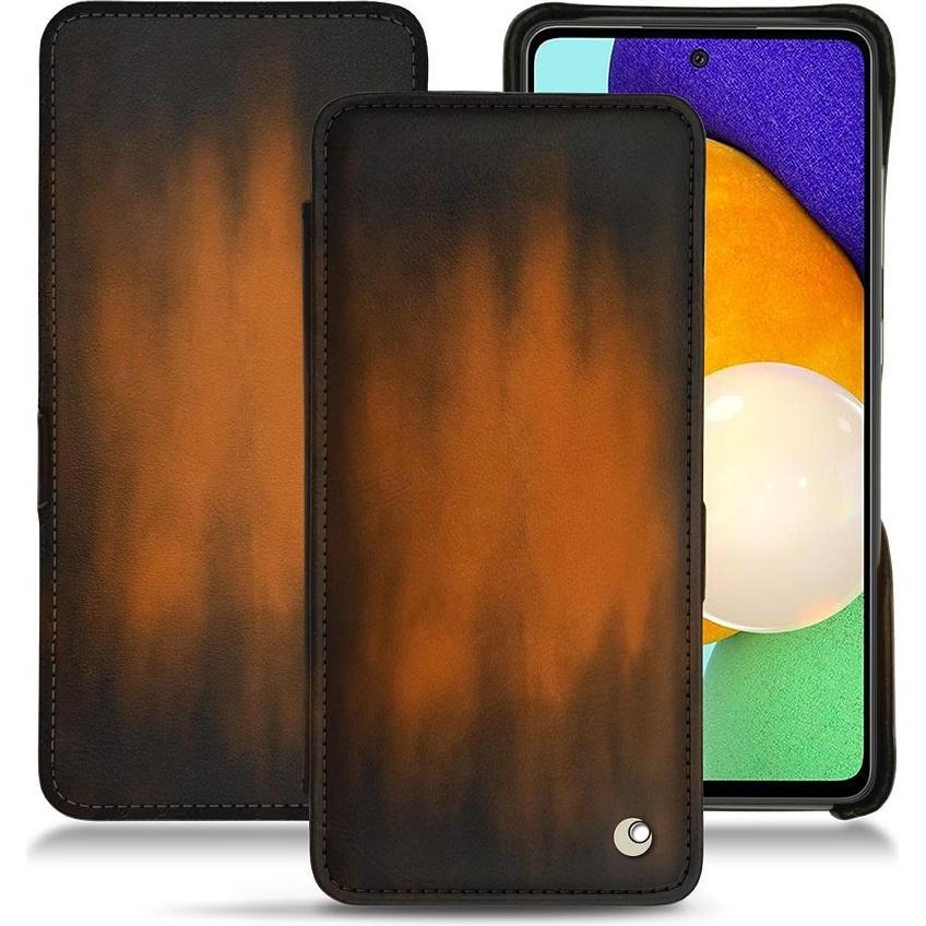 Noreve Lederschutzhülle horizontal (Samsung Galaxy A52), Smartphone Hülle, Braun