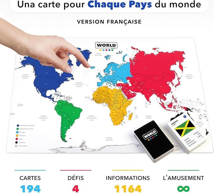 Produktbild The World Game Le jeu de cartes géographiques ultime avec carte du monde - Version française (Französisch)
