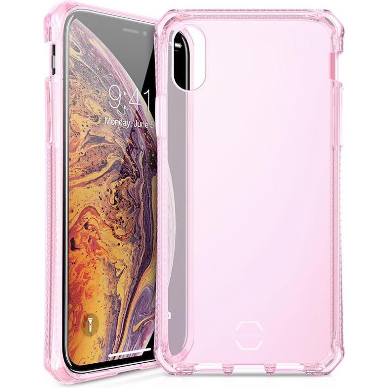 Itskins Drop-Protection Cover (Apple iPhone XS Max), Smartphone Hülle, Transparent, Pink