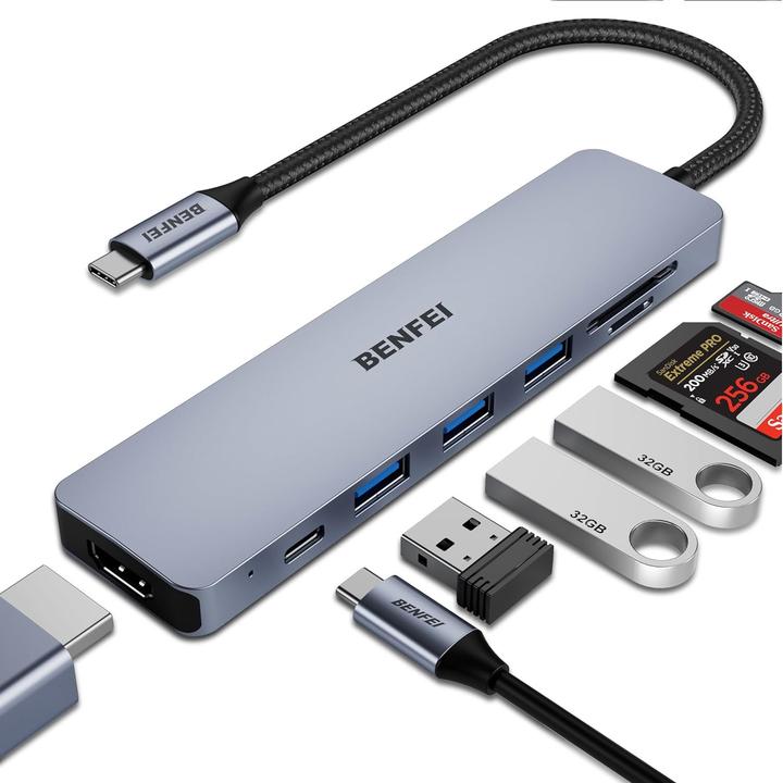 Produktbild Benfei 100W USB-C HUB 7-in-1 (USB-C, 7 Ports)