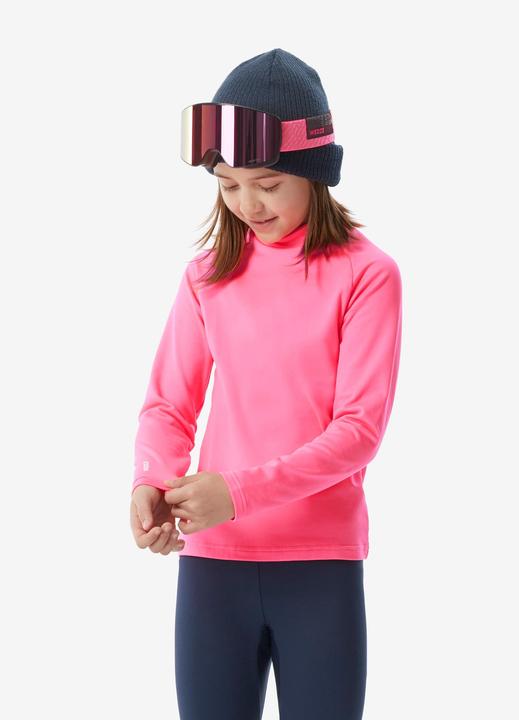 Produktbild Wedze Skiunterwäsche Funktionsshirt Kinder hoher Kragen - BL 500 neonrosa (104)
