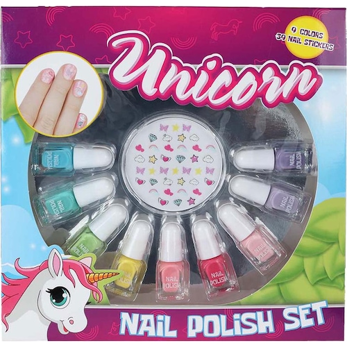 Einhorn-Nagellack-Set Einhorn mit Nagelaufklebern (54258036)