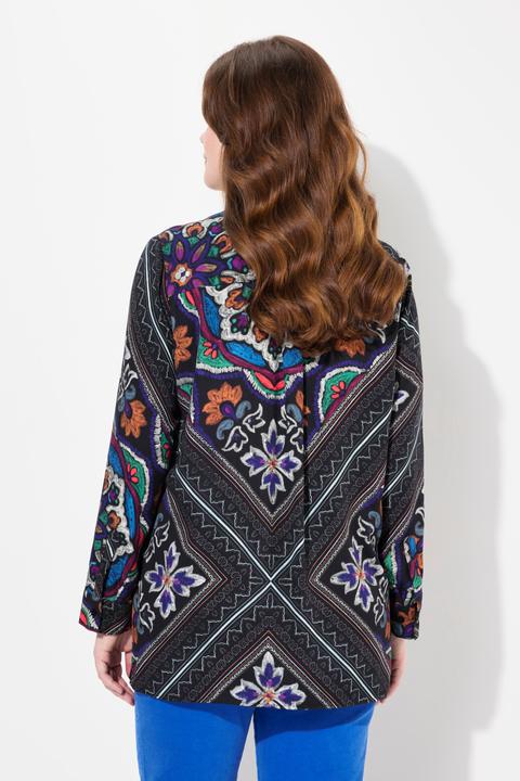 Produktbild Ulla Popken Hemdbluse, Mustermix, Hemdkragen, Langarm (62)