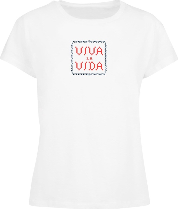Actual product image Merchcode Ladies Frida Kahlo - Pixels viva la vida Box Tee - 118575 (S)