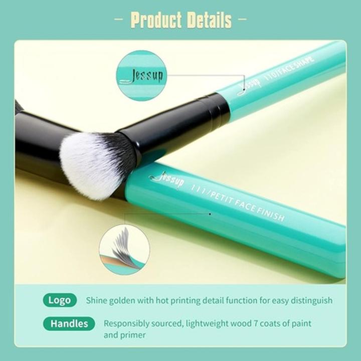 Immagine prodotto Jessup Set di pennelli per il trucco 9 pezzi di pennelli professionali per il trucco con una borsa per (Set)