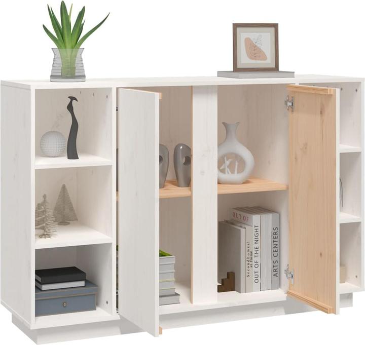 Produktbild VidaXL Sideboard Weiss 120x35x80cm Massivholz Kiefer Kommode Schrank Anrichte (120 x 35 x 80 cm)