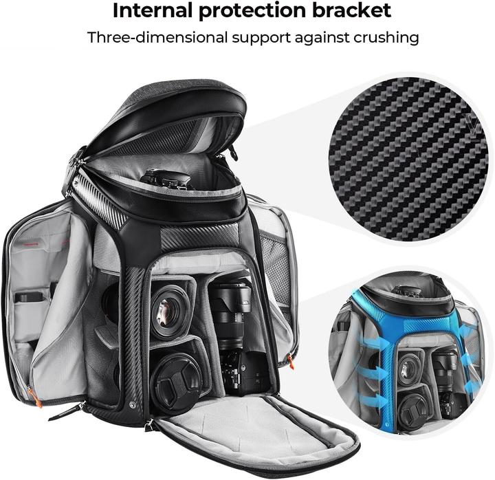 Actual product image K&F Concept Alpha Camera Backpack with 3-Side Access, Rain Cover, Laptop Compartment (Photo backpack, 26.50 l)