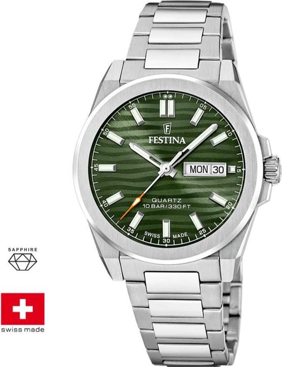 Produktbild Festina Grüne Herrenuhr Aus Der Schweiz (39.80 mm)