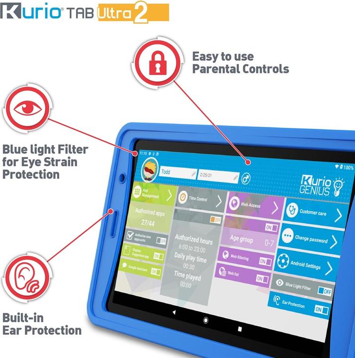 Actual product image KD Toys Kurio Tab Ultra 2 blue (German, French, Italian)