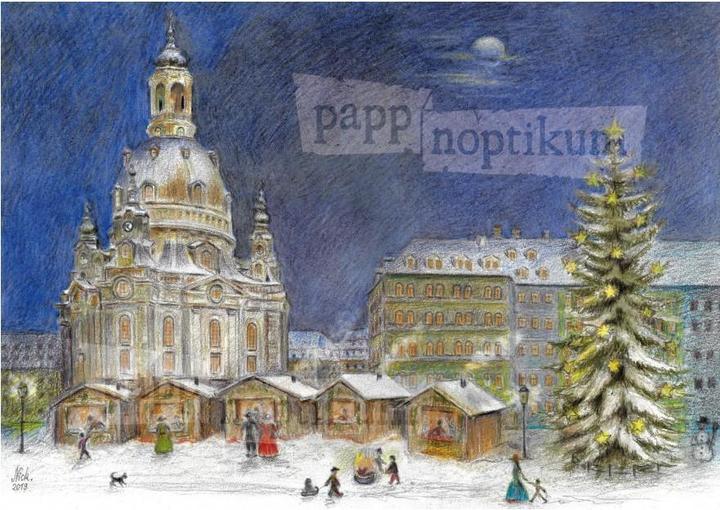Actual product image Pappnoptikum 1007 - Dresden - Christmas market Frauenkirche (Advent calendar)