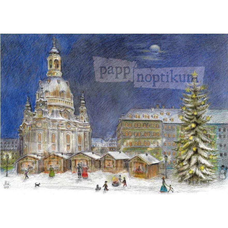 Pappnoptikum 1007 - Dresden - Weihnachtsmarkt Frauenkirche (Adventskalender)