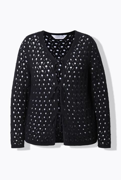 Produktbild Studio Untold Strickjacke, Straight Shape, Strick mit Lochmuster (60)
