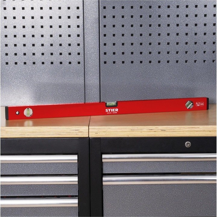 Immagine prodotto Stier Livella a bolla 80 cm alluminio ± 1,0 mm/m tre livelle (80 cm)