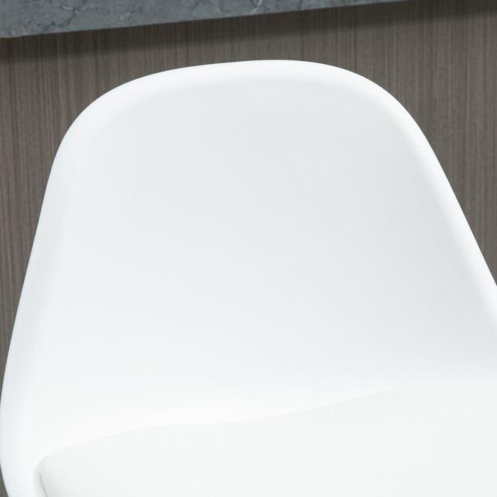 Produktbild Swisshandel24 Barhocker-Set, 2-teilig, Lehne, höhenverstellbar, Weiss Kunstleder Stahl, bis 120kg 40x42x82-104 cm