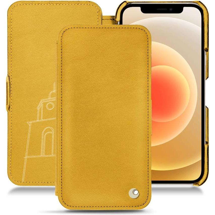 Thumbnail - Noreve Lederschutzhülle horizontal (Apple iPhone 12), Smartphone Hülle, Orange