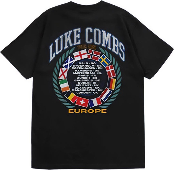 Immagine prodotto Luke Combs Tour '23 Maglietta Bandiere Adulto Unisex (S)