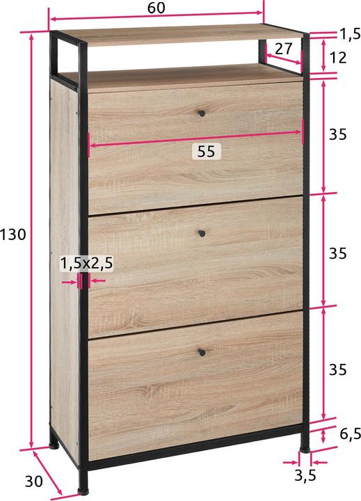 Immagine prodotto tectake Portascarpe (32 x 61 x 130 cm)