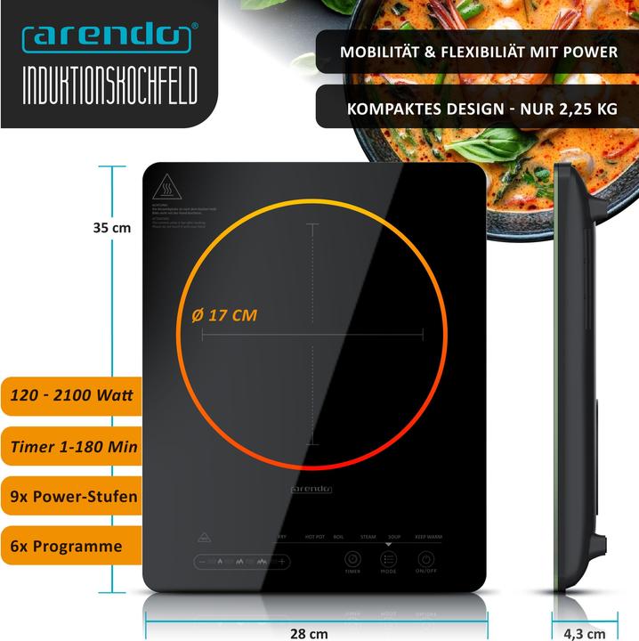 Produktbild Arendo Einzelkochplatte