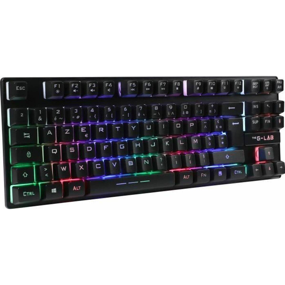 The G-Lab Clavier Gamer sans fil Keyz Caesium TKL RGB (Noir) (Francese, Senza fili), Tastiera, Nero
