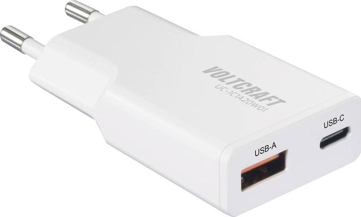 Voltcraft UC-1C1A20W01 USB Ladegerät 20 W 1x USB-A, 1x USB-C® Fast Charge, USB P (20 W)