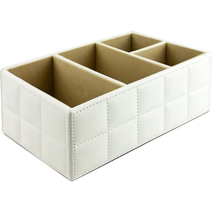 JTI, Aufbewahrungsbox, Organizer-Box aus PU-Leder, Weiss (2.24 l)