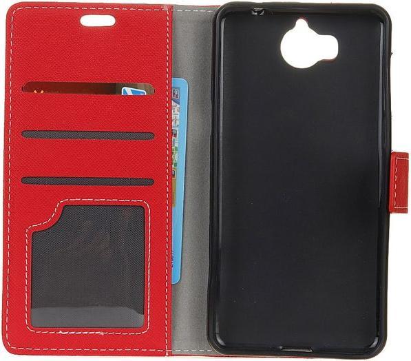 Immagine prodotto MU Classic Copertina in pelle con motivo a croce (Huawei Y6 (2017), Huawei Y5 (2017))
