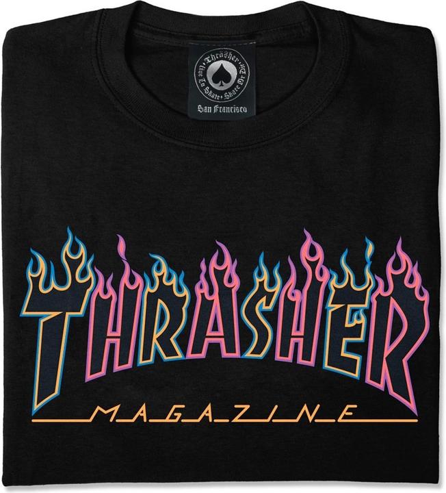 Immagine prodotto Thrasher Maglietta con logo al neon a doppia fiamma (L)