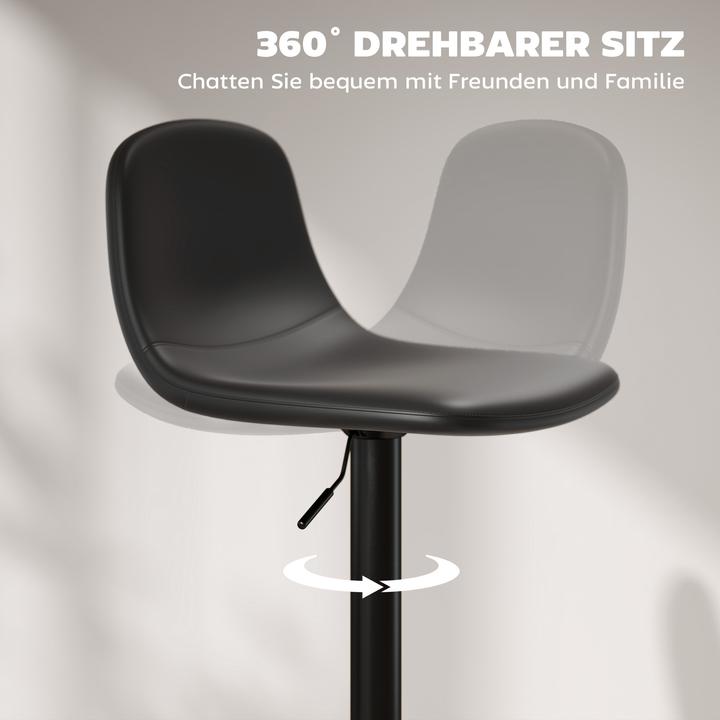 Produktbild Homcom Barhocker Kunstleder, Stahl Schwarz