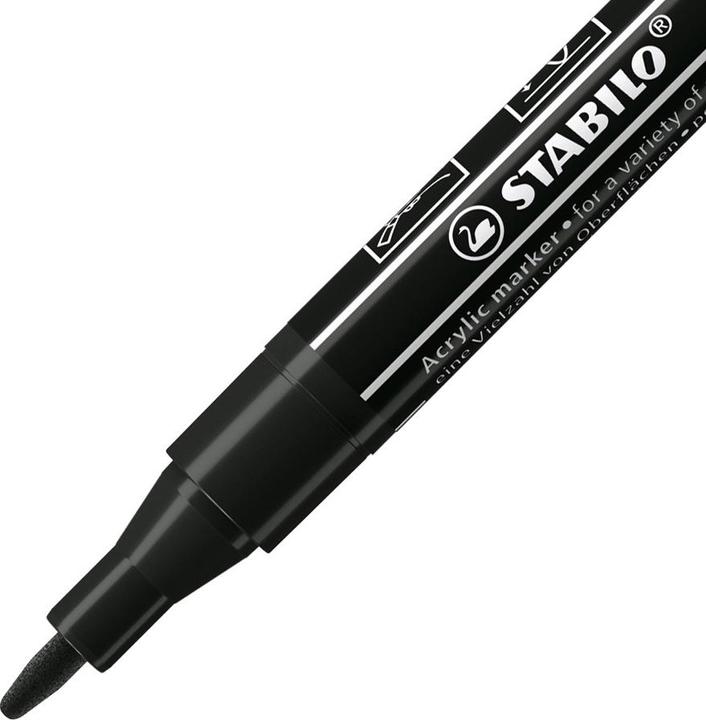 Produktbild STABILO FREE Acrylic Acrylmaker (Schwarz, 2 mm, 5 x)