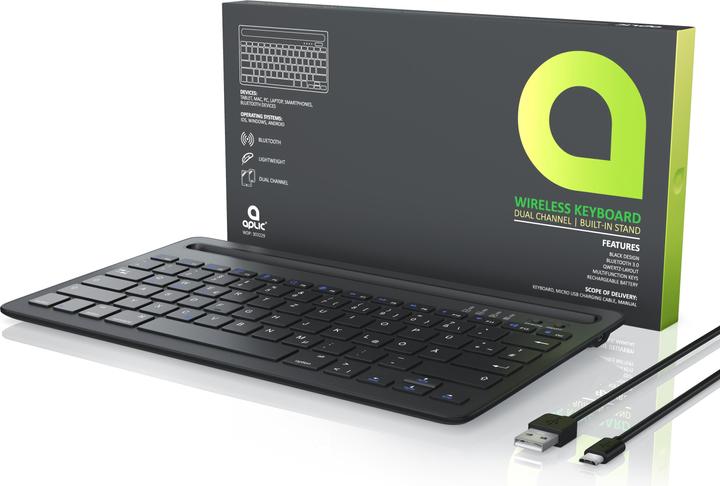 Image du produit Aplic Tablette clavier Bluetooth, support de tablette, avec batterie, pour iOS, Android, Windows (DE)