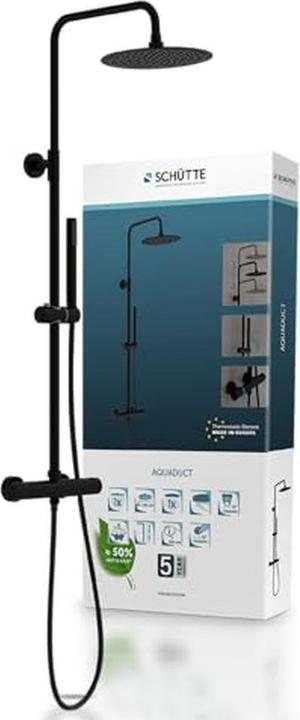 Produktbild Schütte Schãoette Aquäduktkopf -Duschset - mit thermostatischen Mixer - Matt Black (60074)