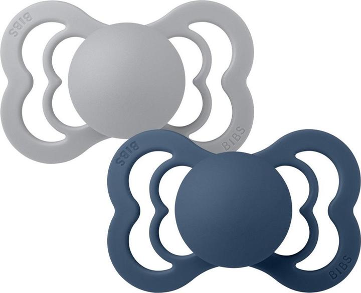 Immagine prodotto Bibs Succhietto supremo in silicone (confezione da 2), Cloud & Steel Blue (taglia 1, 0-6M) (2 x, fino a 6 M.)