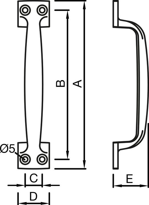 Produktbild Kws Schiebetorgriff 5307, 230 mm, Grauguss schwarz lackiert (Türgarnitur)