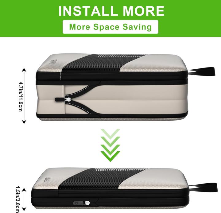 Actual product image Only-Bags.Store 6 compression packing cubes for suitcases, expandable storage bags for travelling items