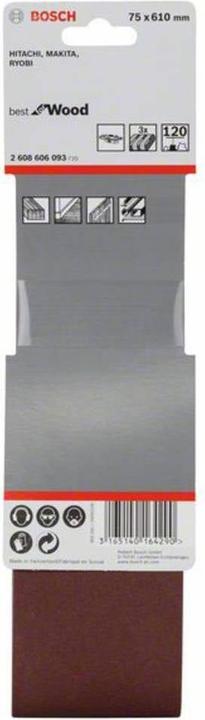 Image du produit Bosch Professional Zubehör PRO X440 Schleifband, 75 x 610 mm, G120 (120)