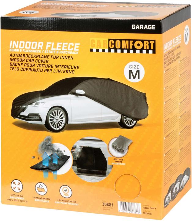 CarComfort Autoplane Indoor Fleece, PKW-Abdeckplane Kombi Gröe M grau/schwarz