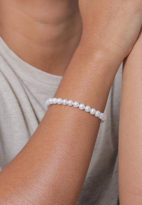 Produktbild Elli Armband Muschelkernperlen 925 Sterling Silber (18 cm, Muschelkernperlen, 925 Sterling Silber, Edelstahl, No Stein)