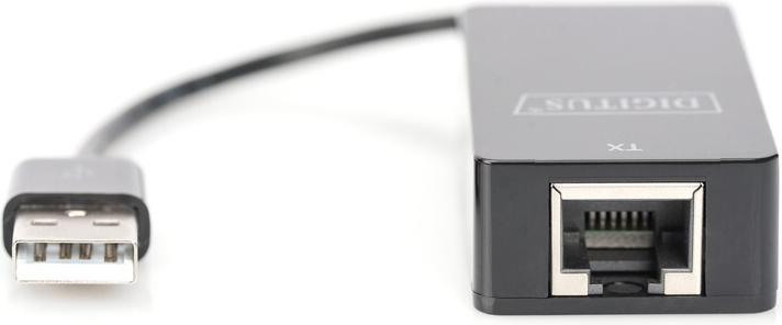 Image du produit Digitus Pailgintuvas/USB plėstuvas 1.1, susuktas UTP/SFP Cat.5e/6 iki 45 m, juodas, 20 cm (USB)
