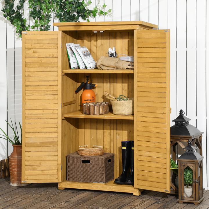Produktbild Outsunny Gartenschrank mit Lamellentüren