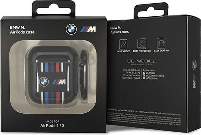 Produktbild BMW BMA222SWTK AirPods 1/2 cover czarny/black Multiple Colored Lines (Kopfhörer Tasche)