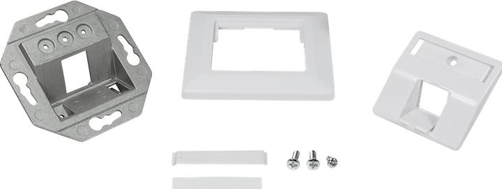 Image du produit LogiLink Boîte d'encastrement pour Keystone Modul, sortie à 45°, blanc signal