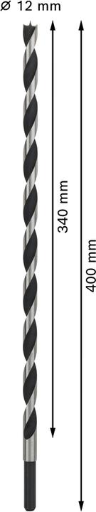Produktbild Bosch Professional Zubehör PRO Wood Holzspiralbohrer, 12 x 340 x 400 mm (10 mm)