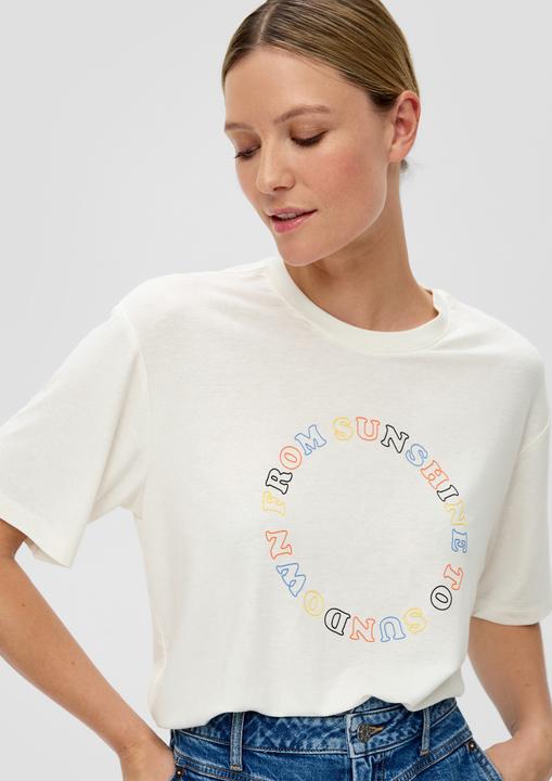 Actual product image S.Oliver T-Shirt T-Shirt aus Leinenmix mit Rippblende (46)